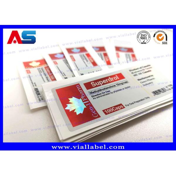 Waterproof Strong Adhesive Printable Glass Peptide Vial Labels custom bottle