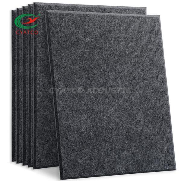 Buy 10 Pack PET Acoustic Panels Dark Grey Felt Rectangle Wall Panels Music Studios at wholesale prices