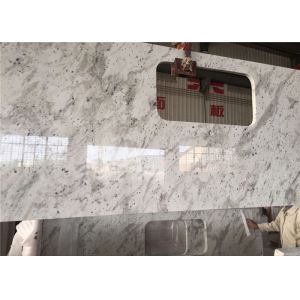 White Granite Prefab Kitchen Countertops With Polished Eased Edge Customized