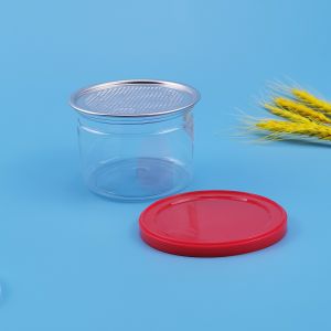 Lightweight Recyclable 450ml Plastic Food Cans for nuts beans