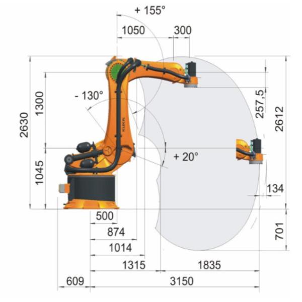IP65 Protection 5 Axis Kuka Robot Arm Compact With KR C4 Compact Controller