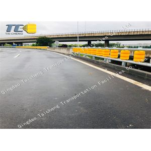 Polyurethane Roller Highway Crash Barrier Orange / Yellow Eco Friendly