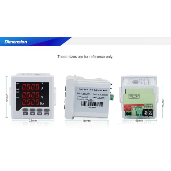 CN-UIF63 72*72 mm Single Phase A&V&Hz combination Meter for electrical switchboard