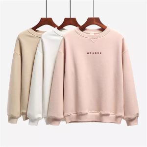 Custom Embroidered Plain Crew Neck Sweatshirt Unlined Drop Shoulder