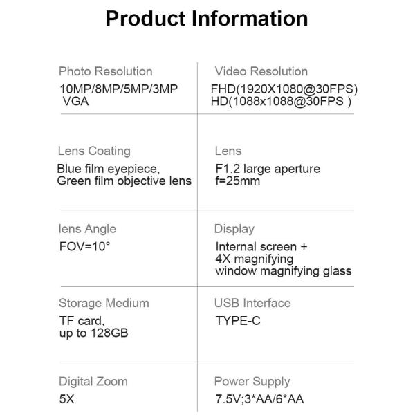 Hunting Optics Infrared Imager Night Vision Binoculars Goggles High Power 984ft