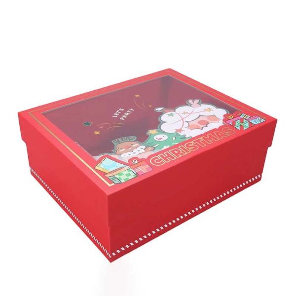 Custom Christmas Eve apple box cover red hand gift box Christmas gift window box