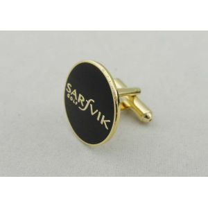 Black Sarfvik Golf Deluxe Stamped Cufflinks With 3d Photo Synthetic Enamel