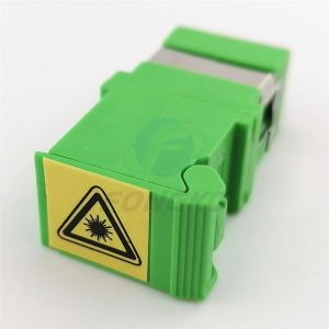 Quality SC/APC Green Shell Simplex Adapter With Auto Shutter SM SC Fiber Optic Adapter for sale