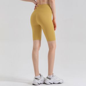 Sanded nude feeling exercise yoga pants women's running fitness shorts no