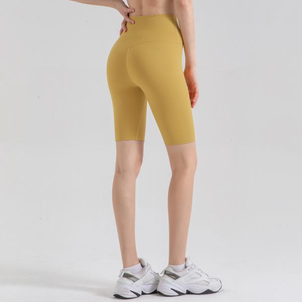 Sanded nude feeling exercise yoga pants women's running fitness shorts no