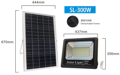Buy 437*90*356mm 300W 48000mah Solar Panel LED Flood Light at wholesale prices