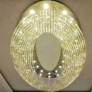Brass Crystal Halo Chandelier Pendant Light 110V-220V OEM ODM