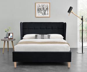 Quality Full Bed Velvet Black Frame OAK Plastic Legs for sale