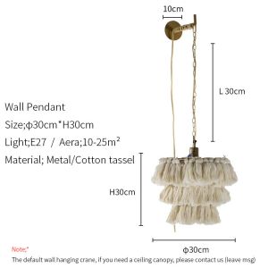 Modern boho chandelier designer decorative Cotton tassel art chandelier(WH-MI