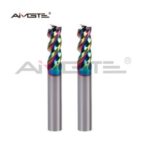 U Type Slot Cutter 3 Flute Carbide Flat End Mill 4mm - 20mm With Color Coating