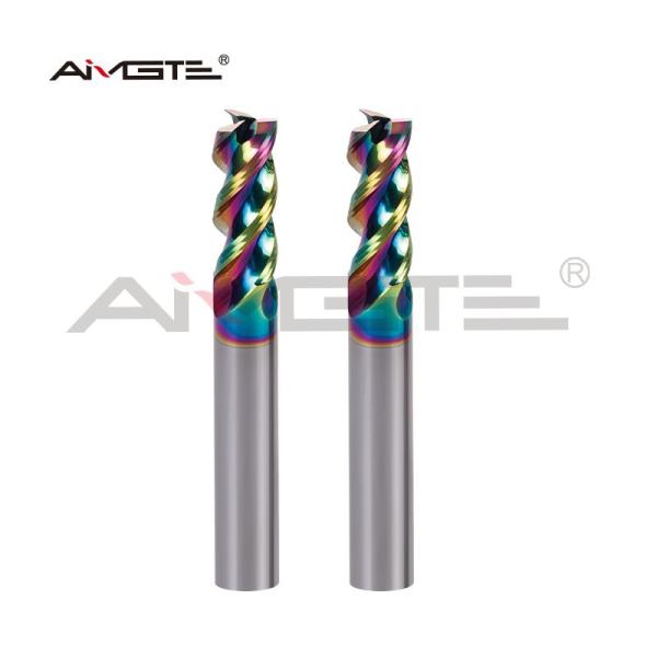 U Type Slot Cutter 3 Flute Carbide Flat End Mill 4mm - 20mm With Color Coating