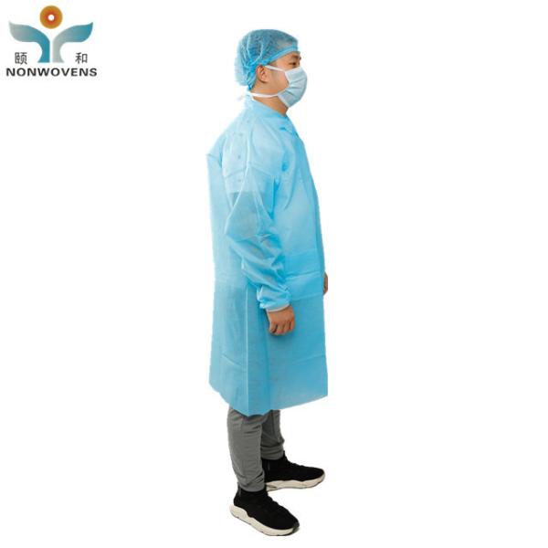 25-40gsm Microporous Disposable Lab Coat , Knit Cuff Disposable Laboratory Gown