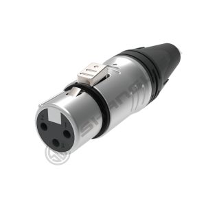 10A Rated Silver-Plated Female 3-Pin XLR Connector Waterproof Copper Contacts