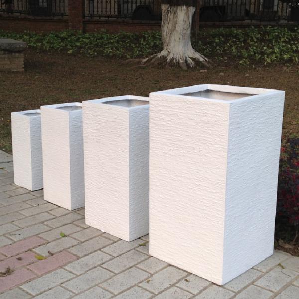 Indoor Outdoor Fiber Clay Flower Pot Light Weight Fibre Clay Plant Box For Garden