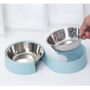 Stainless Steel Double Pet Feeder Bowls With Non Slip Bottom