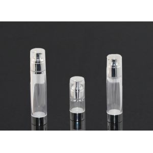 Quality Silver Mouth Transparent Airless Pump Bottles 100ml With Shoulder Sleeve for sale