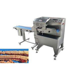 Stainless Steel Cooked Beef Meat Slicing Machine 160mm Width Conveyor Belt