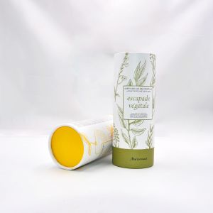 Custom Printed Perfume Cylinder Tube Box Aromatherapy With Paper Insert