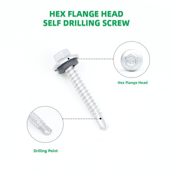 Ruspert Flange Hex Head Self Drilling Tek Screw for Versatile in Various Applications