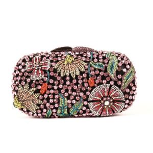 Round Shape Diamond Evening Bag , Famale Rainbow Evening Party Purse