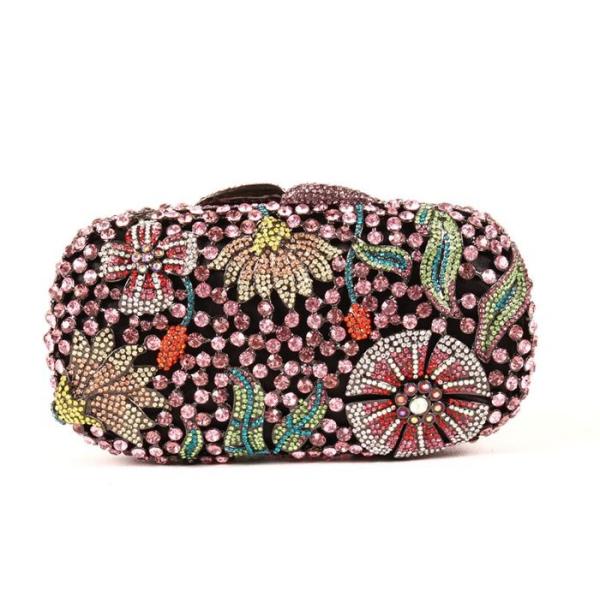 Buy Round Shape Diamond Evening Bag , Famale Rainbow Evening Party Purse at wholesale prices