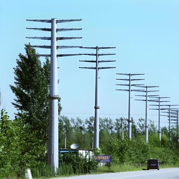 450Mpa 110KV Multiple Circuits 20M-35M Galvanized Steel Pole for Power