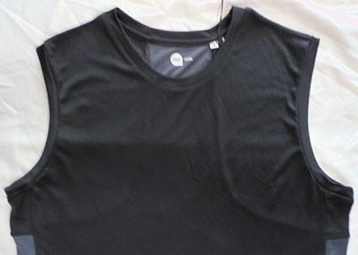 Hot Transfer Print Logo 140gsm Mens Black Muscle Shirt For Running