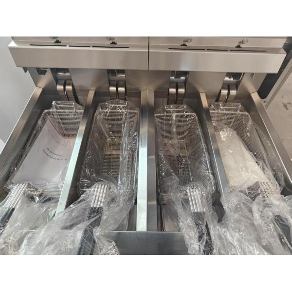 Professional Touchscreen smart panel 4tank 4baskets 28KW 304SUS Electric Chips Open Fryer