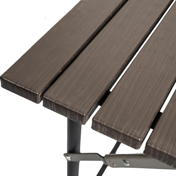 Metal Outdoor Foldable Portable Wood Grain HDPE Plastic Folding Beer Picnic Dining Table