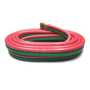 1/4''X 25 Ft Oxygen - Acetylene Grade R Hose , Twin Line Welding Hose Red /