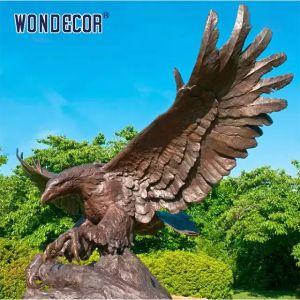 Winged Eagle Carving Bronze Statues Sculpture Artistic