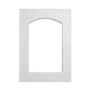 Mdf Frame Classic Cabinet Doors White Wood Grain 15mm Thickness With Glass