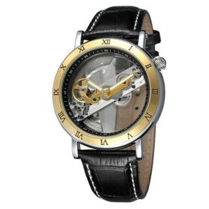 Fashion 44mm Automatic Mechanical Watch OEM Mens Automatic Skeleton Watch