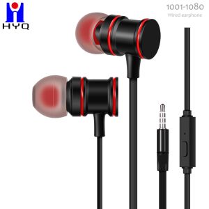 Black Stereo Metal Wired Earphones Super Bass Headphone
