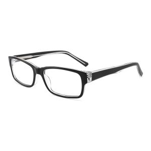 Black Rectangle Frame Glasses Acetate Optical Prescription OEM