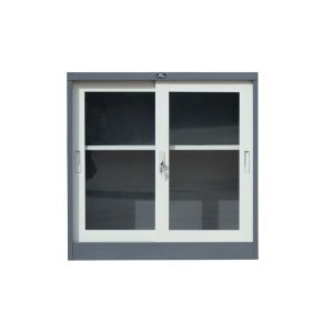 Metal Sliding Glass Door File Cabinet KD Structure Lockable