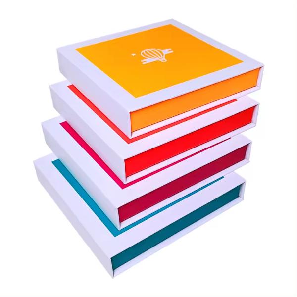 Paperboard Liner Type Macaron Gift Box Packaging Custom Magnetic Closure Square