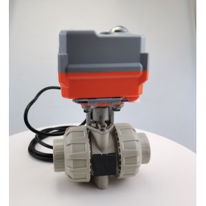 1.6MPa PPH UPVC Electric Actuated Ball Valve Wear Resistance mini motor valve