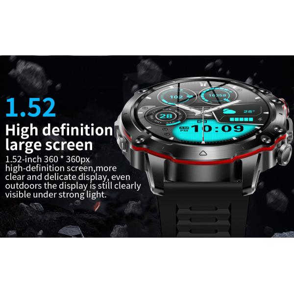 1.43 Inch HD Hiking Smart Watch GPS Tracker IP68 Waterproof Oem