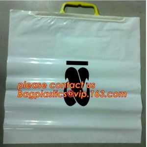 Heavy Duty Customized Printing Rigid Snap Handle Hard Plastic Bag,LDPE Rigid