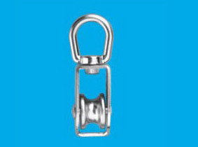 Buy swivel eye pulley with flat shoulder and single wheel at wholesale prices