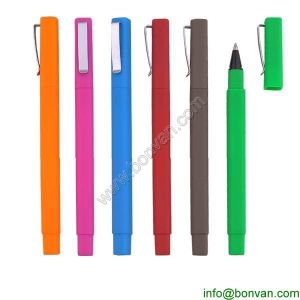 China promotional logo brand hotel ball pen,square rubber hotel pen on sale