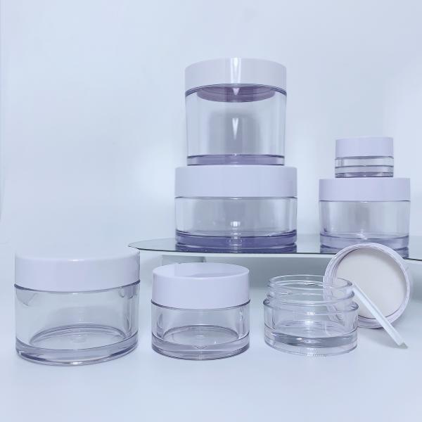 Custom Logo Beauty Cream Double Wall PS/PET/PETG plastic Jar With Screw Cap Seal For acrylic powder