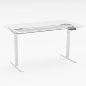 White Dual Motors Table Height Adjustable Standing Desk for Commercial