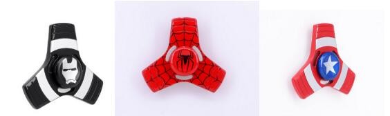 2017 Cool Zinc Alloy Captain America, Spideman,Ironman Tri Fidget Hand Spinner 1115